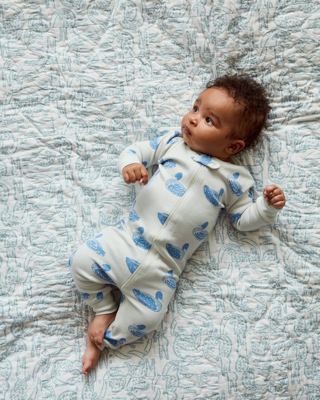 Organic Cotton Duck Printed Zip Sleeper