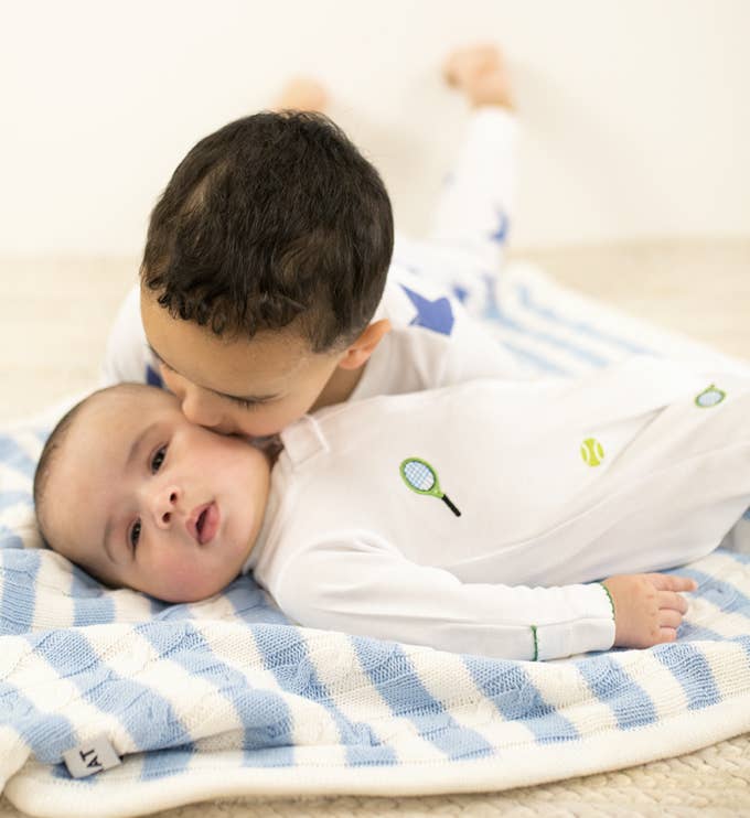 Tennis Embroidered Pima Cotton Zipper Romper