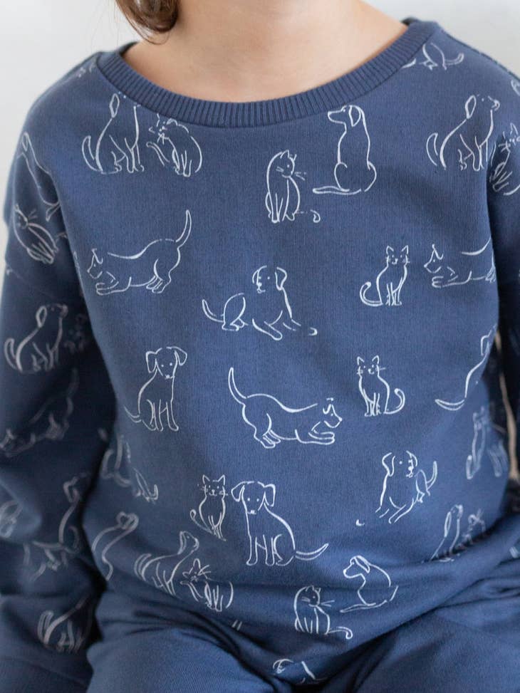 Frankie Sweatshirt in Cat & Dog Print