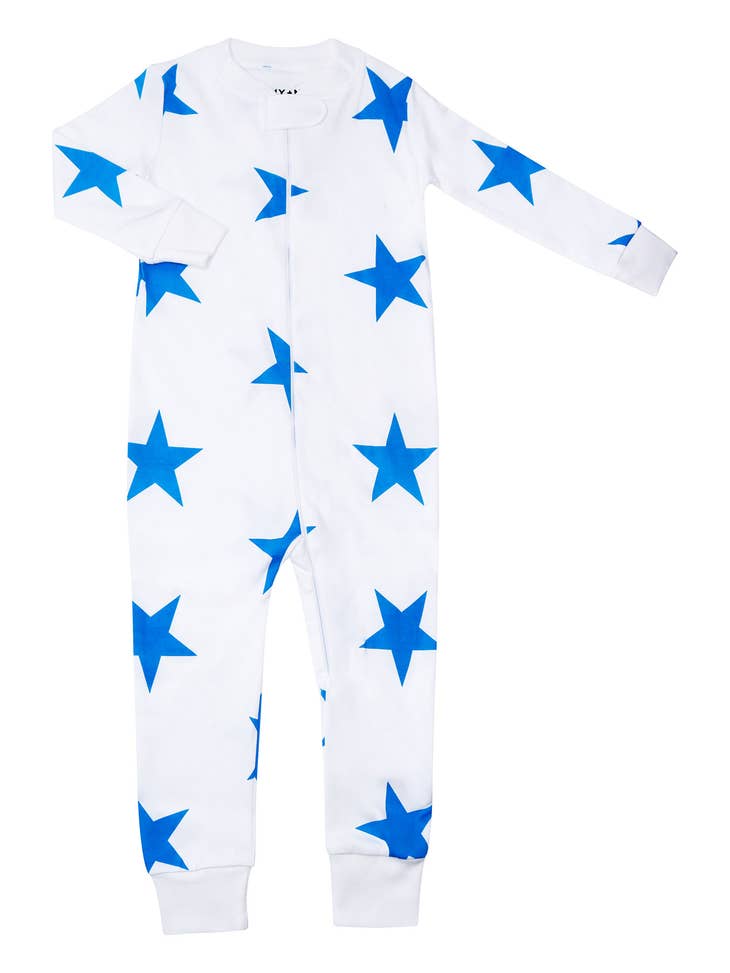 Bold Star Pima Cotton Zipper Romper