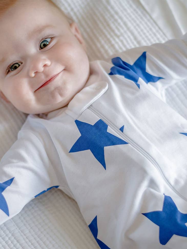 Bold Star Pima Cotton Zipper Romper