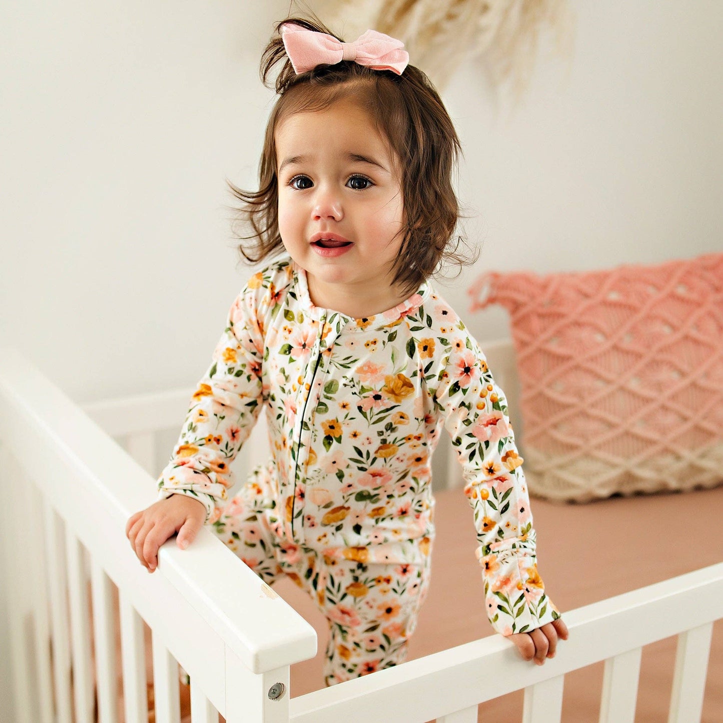 Boho Floral Bamboo Zip Pajama Sleeper