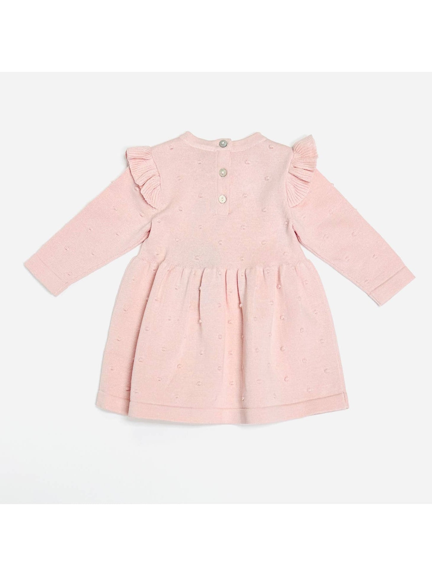 Milan Knit Organic Cotton Ruffle & Bobble Baby Dress