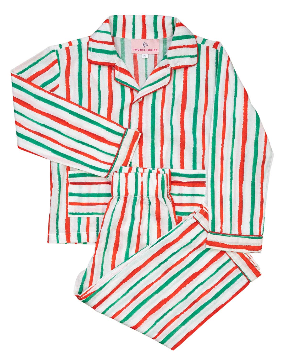Red and Green Striped Pajama Set – Kaleidoscope - Main Image