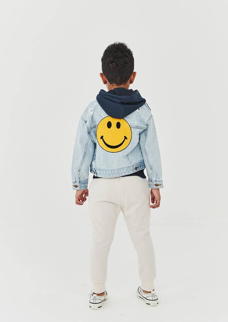 smiley face denim jacket for toddlers