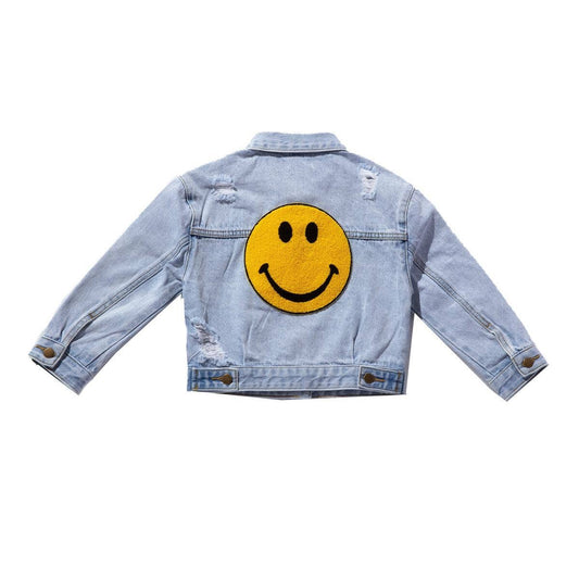 smiley face denim jacket for toddlers