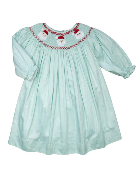 Santas Smocked Mint Dress