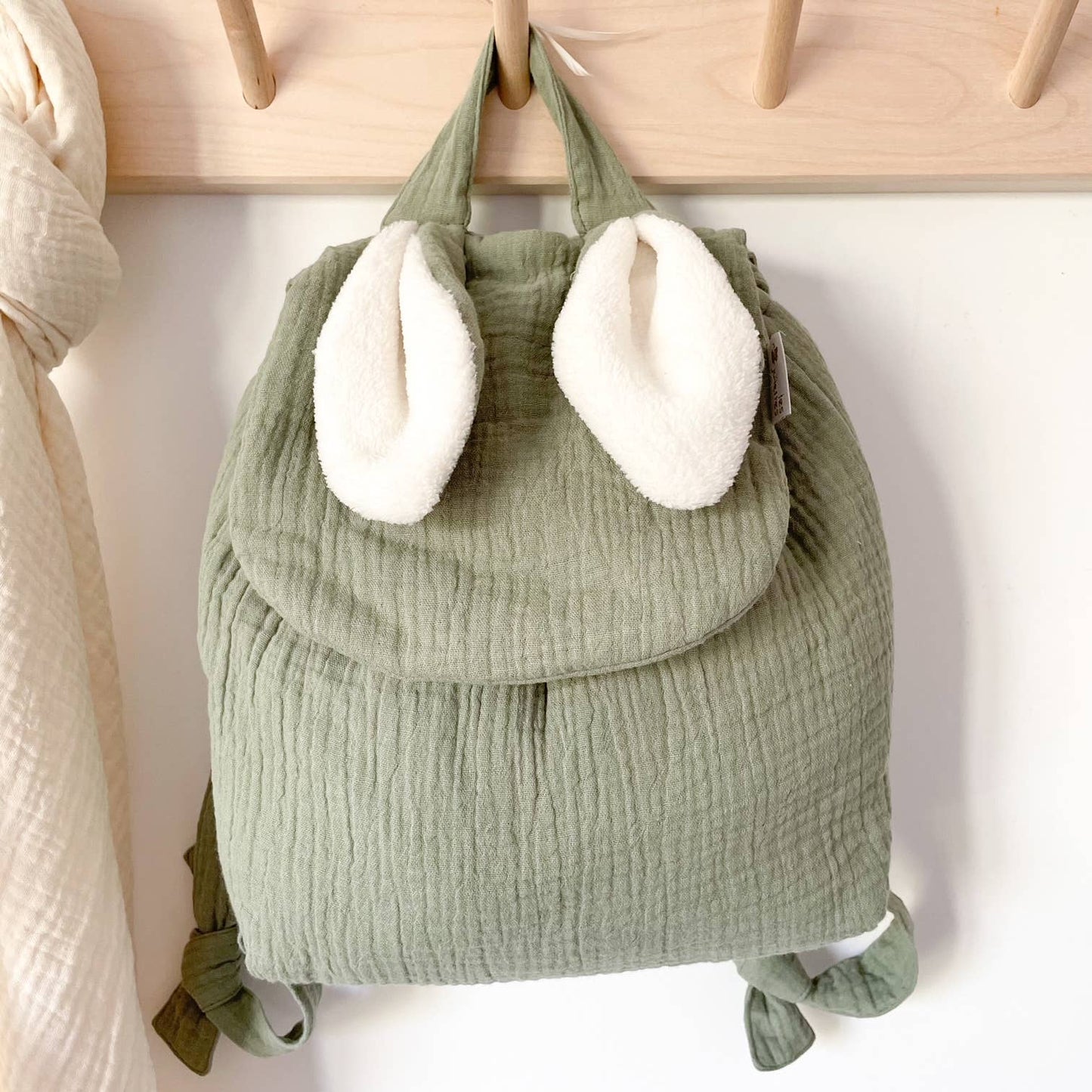 Cotton Gauze Bunny Ear Backpack