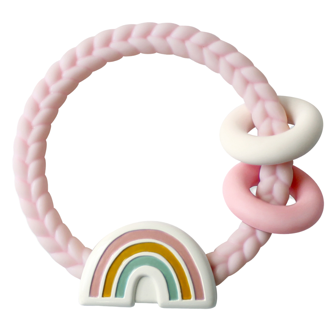 Ritzy Rattle™ Silicone Teether Rattles: Rainbow